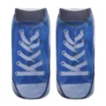 Calze basse stampate 3D sneakers unisex in tela blu variante stile moda design - Taglia unica / A622
