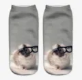 Calzini corti stampa 3d criceto simpatico animale divertente calzino grigio casual - Taglia unica / A668