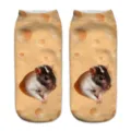 Calzini Corti Stampati Criceto 3D Carino Motivo Formaggio Calzini Novità Casual - Taglia unica / A669