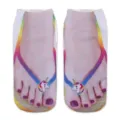Calzini Novità Stampa 3D Piedi Nudi Infradito Unicorno Cartoon Corti Divertenti Unisex Casual - Taglia unica / A627