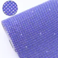 Blue resin rhinestone mesh hot melt adhesive DIY glitter crystal sticker trim for apparel shoes bags - Hot-Fix Style / Sapphire Blue