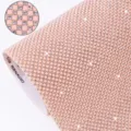Resin rhinestone mesh hot melt adhesive sheet DIY sparkling crystal trim for apparel - Champagne