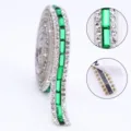 Ruband de strass en verre autocollant DIY bande de cristal decorative vetements - Vert foncé