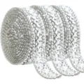 Self-adhesive rhinestone ribbon bling diamond wrap roll for DIY crafts apparel decor 1pc - 3x3mm (Width 1.2cm) / White