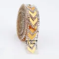 Self-adhesive rhinestone strip gold chevron crystal diamond tape for DIY craft decor 1.5cm - 1.5cm Self-Adhesive 1 Meter / Gold Sequin Pattern