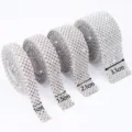 Perlen Strass Borte DIY handgemachte Kleidung Schuhe Hut dekoratives Material 1-3.1cm - 4 Reihen 0.8cm Breit / Weiß