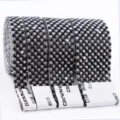 Black silver rhinestone ribbon trim adhesive strip for DIY crafts clothing decor 5 yards - (2 Rows 0.5cm Wide) Self-Adhesive 1 Yard / Black 2.5*2.5 Resin + Rhinestone