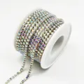 Colorful rhinestone claw chain AB trim roll for DIY phone case decoration craft. - SS12 (3mm) / AB Color