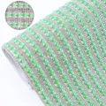 Green ceramic rhinestone self adhesive sticker roll DIY craft sparkling crystal strip trim - Light Green
