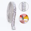 Self-adhesive rhinestone ribbon bling diamond wrap sticker for DIY crafts and car decor accessories - White
