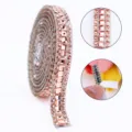 Rose gold self-adhesive rhinestone strip bling crystal DIY sticker for crafts and auto decor - Champagne