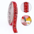 Rode kristal strass strip zelfklevend diamant rand voor diy ambachten decoratie accessoires - Heldere Rood