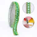 Groene strass zelfklevende strip DIY diamant lint glinsterende kristallen sticker - Lichtgroen