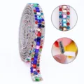 Kleurrijke zelfklevende strass-kristalstrip voor DIY-ambachten, kleding en autodecoratie. - Kleurrijk