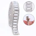 Crystal Rhinestone Self Adhesive Strip DIY Craft Garment Apparel Decoration Trim - Self-Adhesive Style / 1 Yard/Pack / White