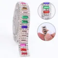 DIY self adhesive rhinestone crystal ribbon strip for garment crafts decoration sparkle diamond tape - Self-Adhesive Style / 1 Yard/Pack / Multi-color