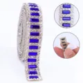 Self-adhesive crystal rhinestone ribbon roll for DIY craft garment decoration sparkle trim - Self-Adhesive Style / 1 Yard/Pack / Sapphire Blue