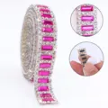 Self-adhesive crystal rhinestone ribbon strip for DIY craft clothing decoration sparkle - Self-Adhesive Style / 1 Yard/Pack / Rose Red