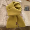 Cozy yellow knitted winter scarf for women, soft wool material, stylish weather accessory. - 170*20CM / Yellow-Green
