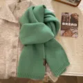 Cozy green knitted scarf for women winter soft warm wool winter neck warmer elegant fashion accessory - 170*20CM / Mint Green