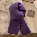 Korean style purple knitted winter scarf, soft cozy wool neck warmer for women and men, chic accessory. - 170*20CM / Lavender
