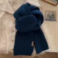 Gemütlicher dunkelblauer Strick-Winterschal für Damen, weicher warmer Woll-Halswärmer. - Marineblau / 170*20cm