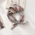 Retro bedrucktes Quadratisches Tuch Vintage Blumen Halstuch Damen Schal Accessoire - Mandala Beige / 55*55CM