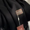 Minimalistischer einfarbiger Kaschmir-Imitat Schal für Damen, warmer Winterschal Neu. - Tiefschwarz