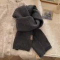Dark grey knitted wool scarf for winter, soft cozy warm neck warmer, elegant couple wear. - 170*20CM / Modern Gray