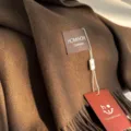 Minimalistischer unifarbener Kunstkaschmir-Schal für Damen, warmer Winter-Schal und Paar-Hals-Tuch. - Rot Kaffee