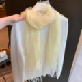 Leichter zweilagiger Netz-Schal für Damen, glitzernder Tassel-Sommerschal, elegant und chic. - 190*65cm / Hellgelb