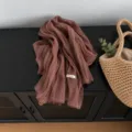 Damen leichte geknitterte Schal stilvoll atmungsaktiv weich taeglich Wickeltuch Fruehling - 170*45cm / Schmutziges Orange