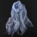 Hellblaue doppelschichtige Mesh Quasten Schal, elegante leichte transparente Damenschal. - 200*60cm / Hellblau