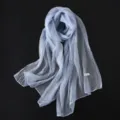 Hellblauer, geknitterter, strukturierter Modesachsf elegant fallend Herbst Alltag Zubehoer - 200*60cm / Himmelblau