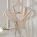 Koreanisches einfarbiges gestricktes Dreieckstuch Damen Herbst Winter Mode warmer Schal. - Beige