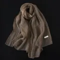 Brauner texturierter, knitteriger Schal, elegantes und vielseitiges Accessoire für den Herbst. - 200*60cm / Kaffeebraun