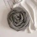Grauer einfarbiger Schal Damen Fransen leichten Stoff Herbst Stil eleganter Stil Neu - Grau