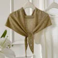 Elegantes koreanisches metallisches Strick Dreieckstuch stilvolle Damen Mode Schal. - Senfgrün