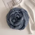 Einfarbig Tencel Wolle Schal, dunkelgrau gerollt Quasten Tuch, Herbst Winter elegante Halstuch. - Blau