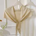 Koreanischer einfarbiger gestrickter Dreiecksschal, modischer vielseitiger Halswärmer für Damen. - Aprikosengelb