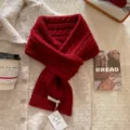 Roter Wollzopfstrick Schal, dicker warmer kuscheliger Winterschal für Damen Variante. - Burgunderrot