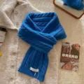 Blauer Zopfstrick Wollschal Winter kuschelig dicker warmer Halswärmer Variante Stil - Klein Blau
