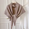 Herbst Winter Strick Dreieckstuch Schal neutral casual Wickeltuch weich warme Mode Damen - Hellbeige