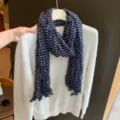 Blauer Karo Schal Damen Herbst Winter Mode lässig weich Falten dünnes Tuch warm stilvoll - 180*90cm / Marineblaues Gitter