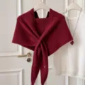 Koreanischer Stil gestricktes dreieckiges Tuch Schal Winter warm vielseitige Damen Accessoire - Burgunderrot