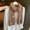 Einfarbig gewellter Schal für Damen, elegante Herbst und Winter Mode warmer Schal Zubehör. - 180*65cm / Mokka
