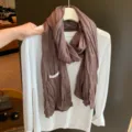 Einfarbiger Knitter Schal für Damen, lässiger brauner Halstuch, Mode Herbst Winter Tuch. - 180*65cm / Kakaobraun