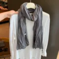 Grauer Knitter-Schal für Damen, vielseitiger einfarbiger Herbst Winter warmer Deko-Schal. - 180*65cm / Grau