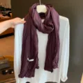 Einfarbiger plissierter Schal für Damen Herbst Winter Mode vielseitiger warmer Schal - 180*65cm / Burgunderrot