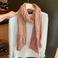 Koreanischer einfarbiger Falzschal für Damen, weicher vielseitiger Herbst Winter Schal warm - 180*65cm / Altrosa